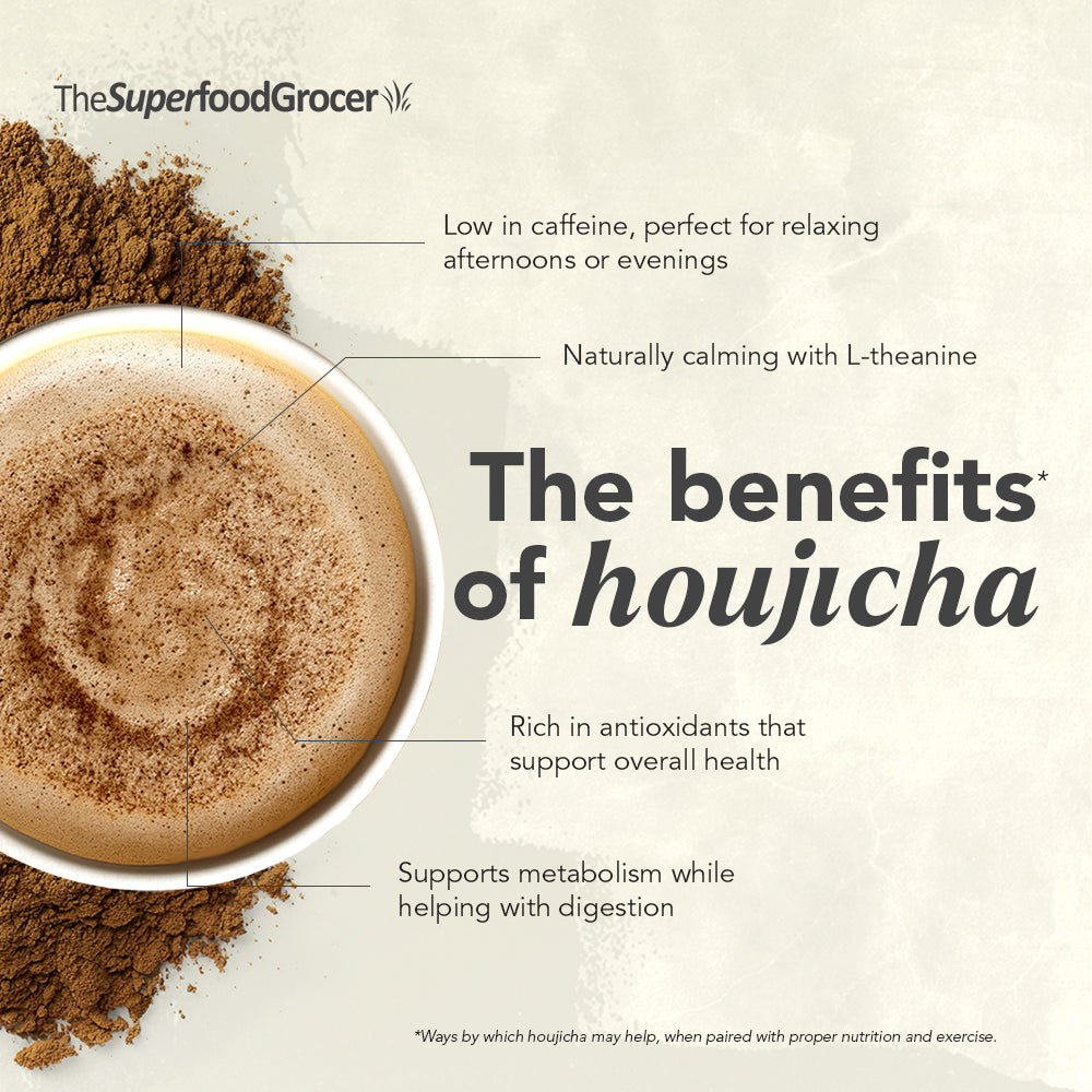 The Superfood Grocer Dark Roast Houjicha Roasted Green Tea Powder 40g