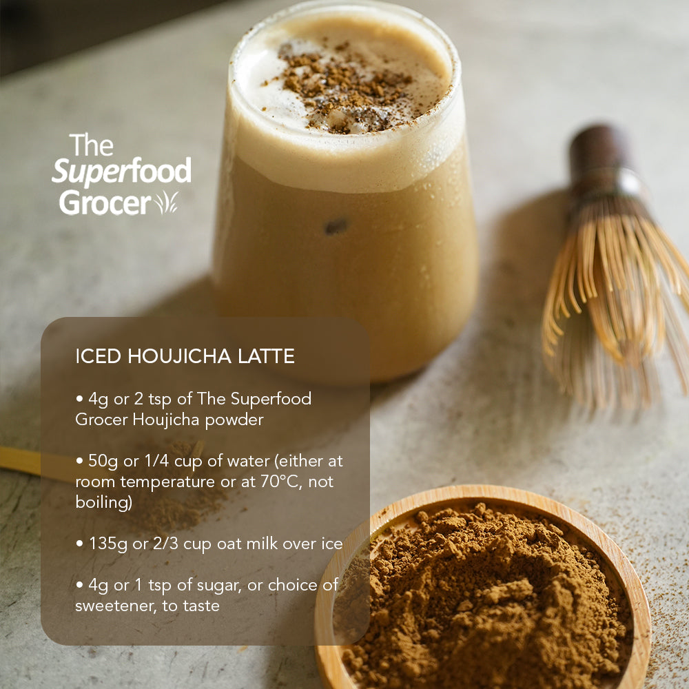 The Superfood Grocer Dark Roast Houjicha Roasted Green Tea Powder 40g